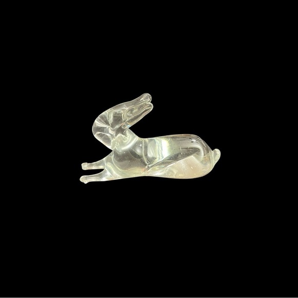 Vintage Pilgrim Clear Glass Rabbit Figurine, Laying Down Bunny - Picture 1 of 12